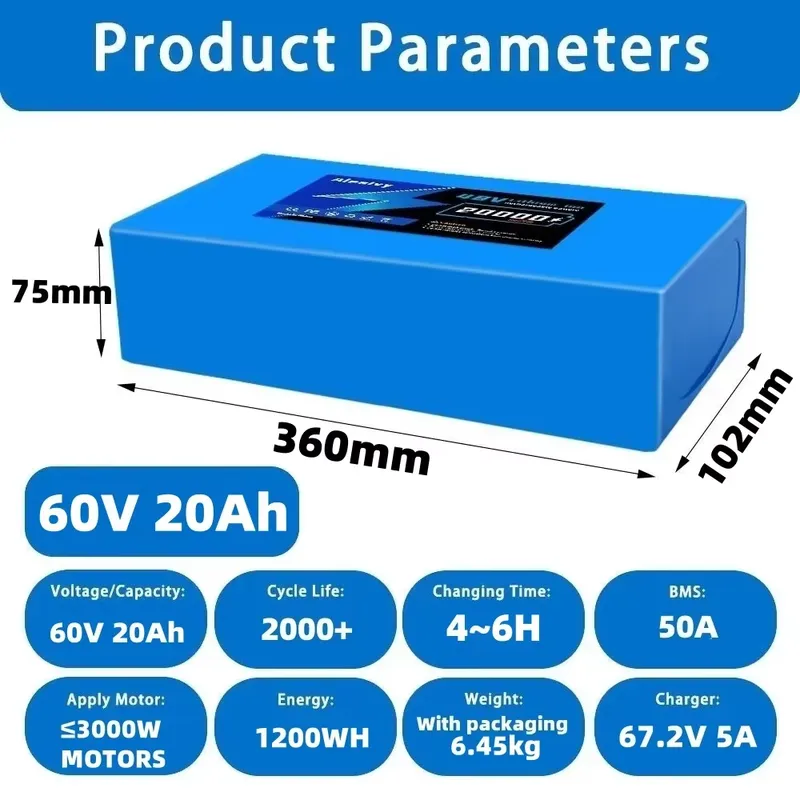 Aleaivy 60V 20AH 30AH 21700 Li - 60V 30Ah 21700 Battery Pack 评论和价格